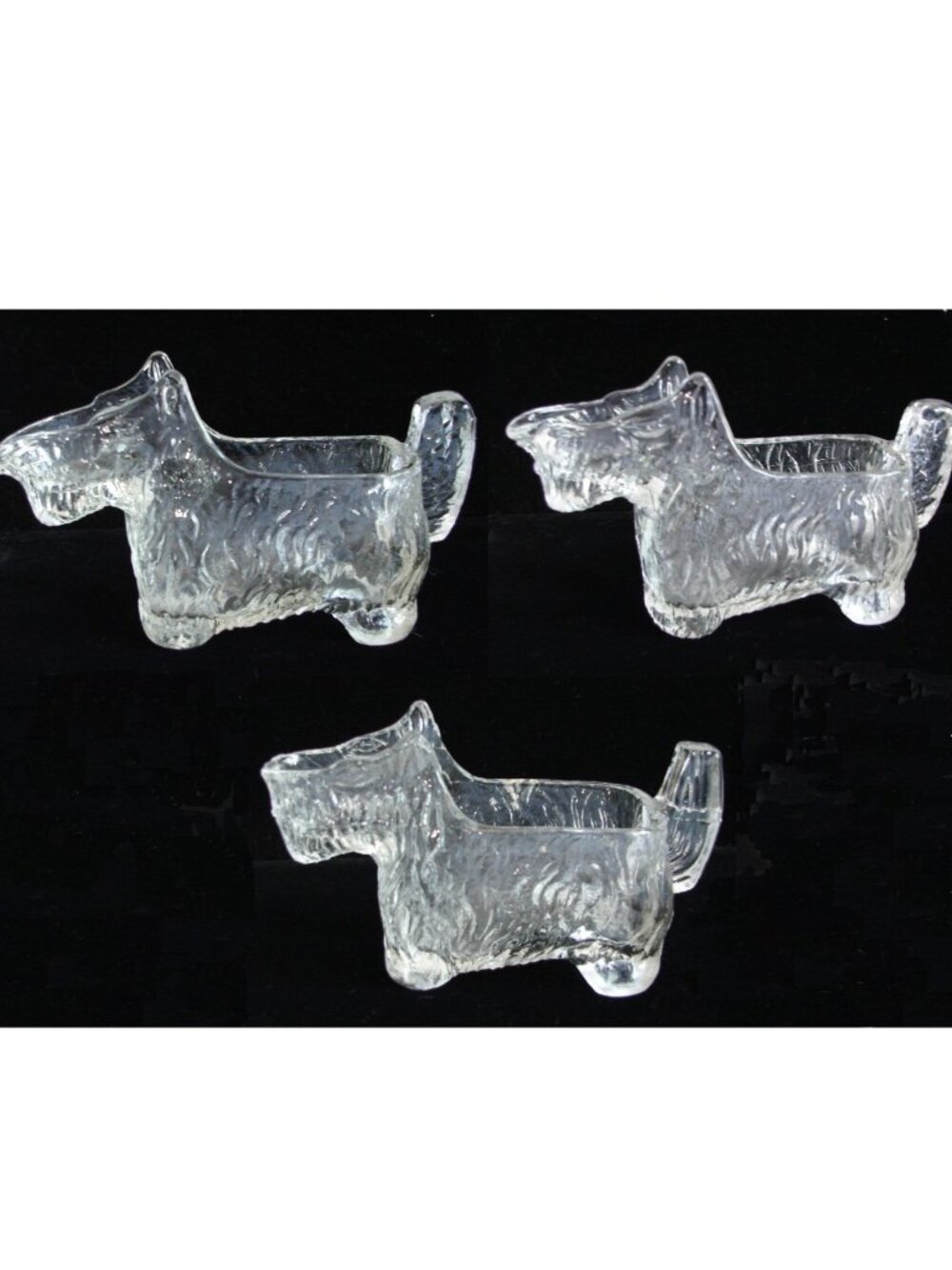 Vtg LE Smith Glass Scottie Dog CREAMER Lot, 1930's Grape Nuts Cereal Giveaway